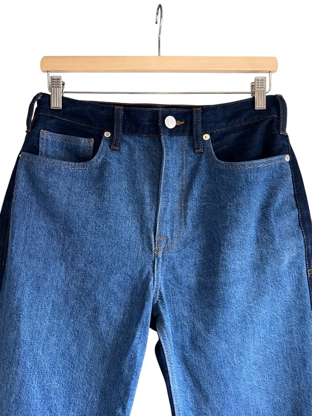 FRAME Blue Le Jane Contrast Patchwork Jeans size 28 excellent condition - Picture 5 of 14